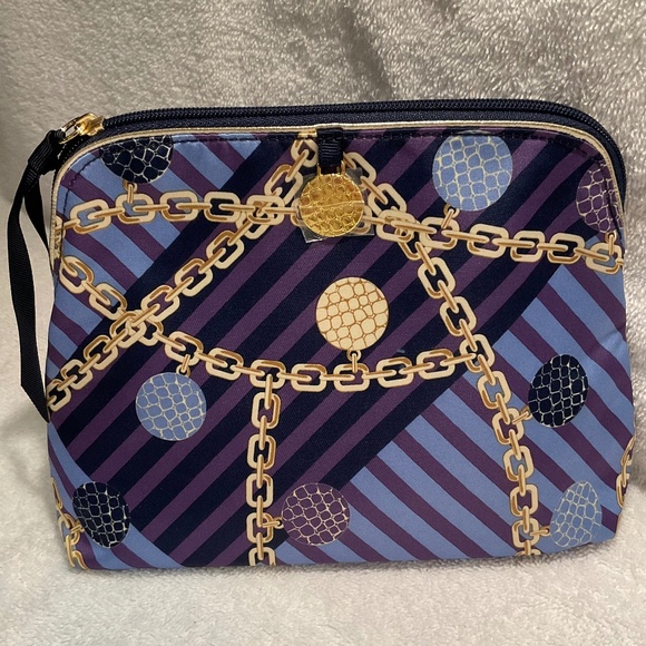 Estée Lauder NWOT Chain-Link Print Cosmetic Bag - Picture 1 of 15